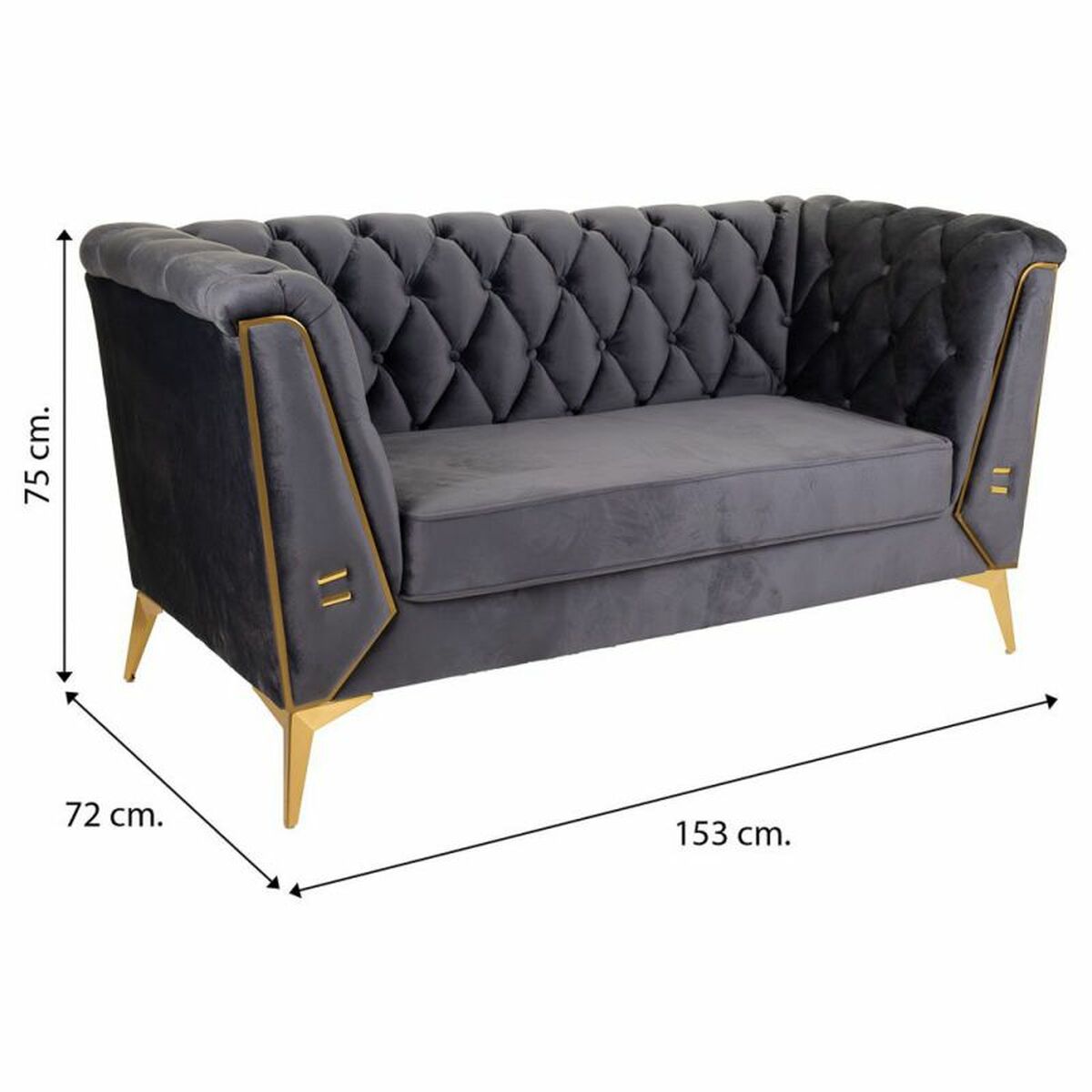 Sofa Alexandra House Living Grå 72 x 75 x 153 cm